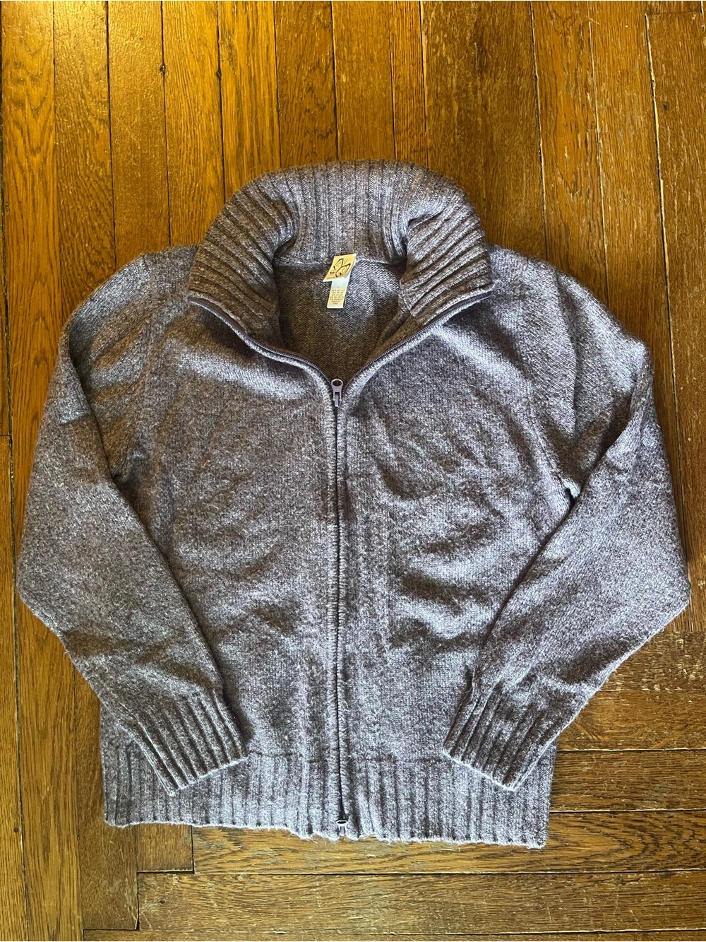 Purple zip-up sweater